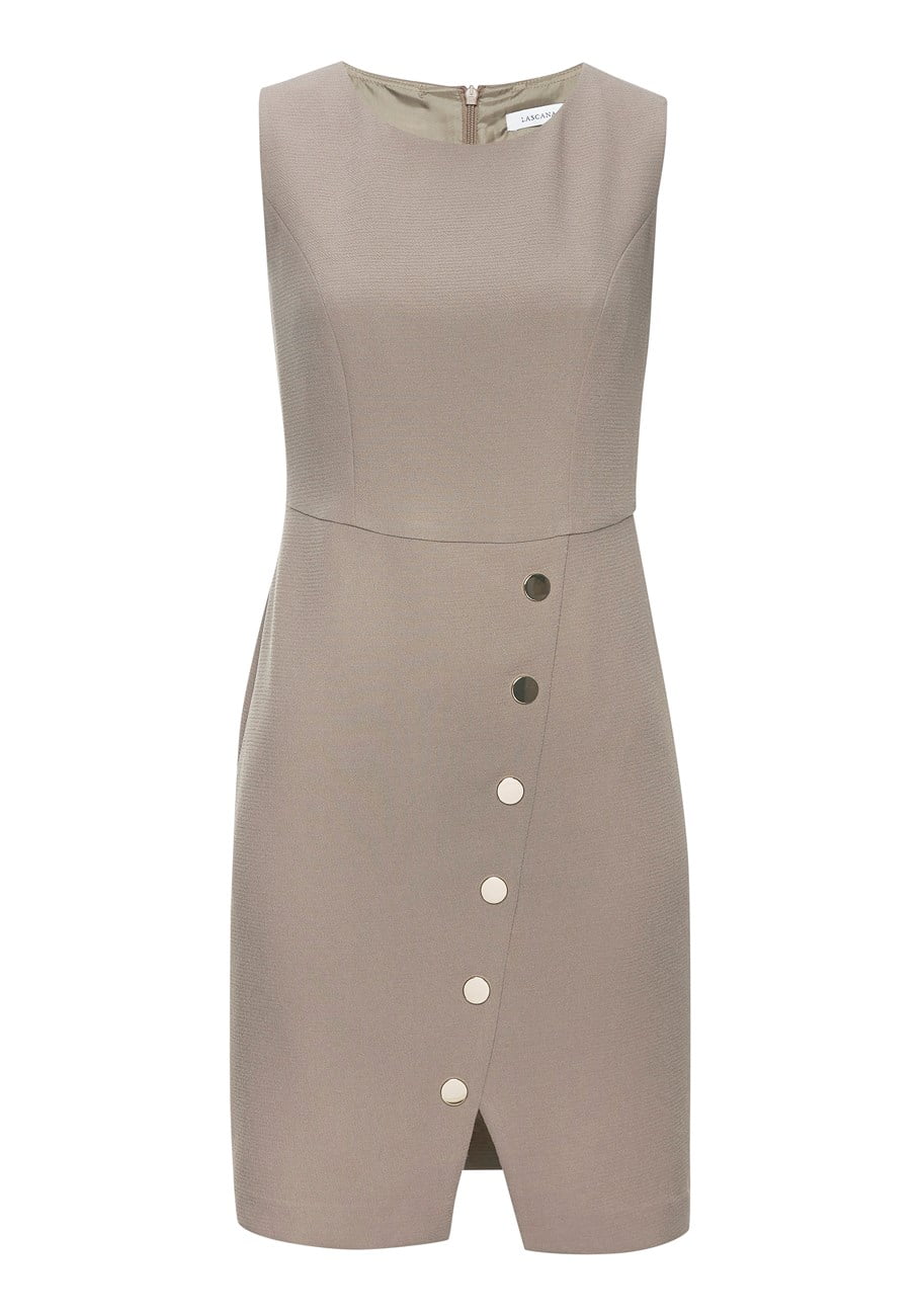 thumbnail image 4 of LASCANA Women's Asymmetrical Button Detail Dress Buttons, 4 of 5