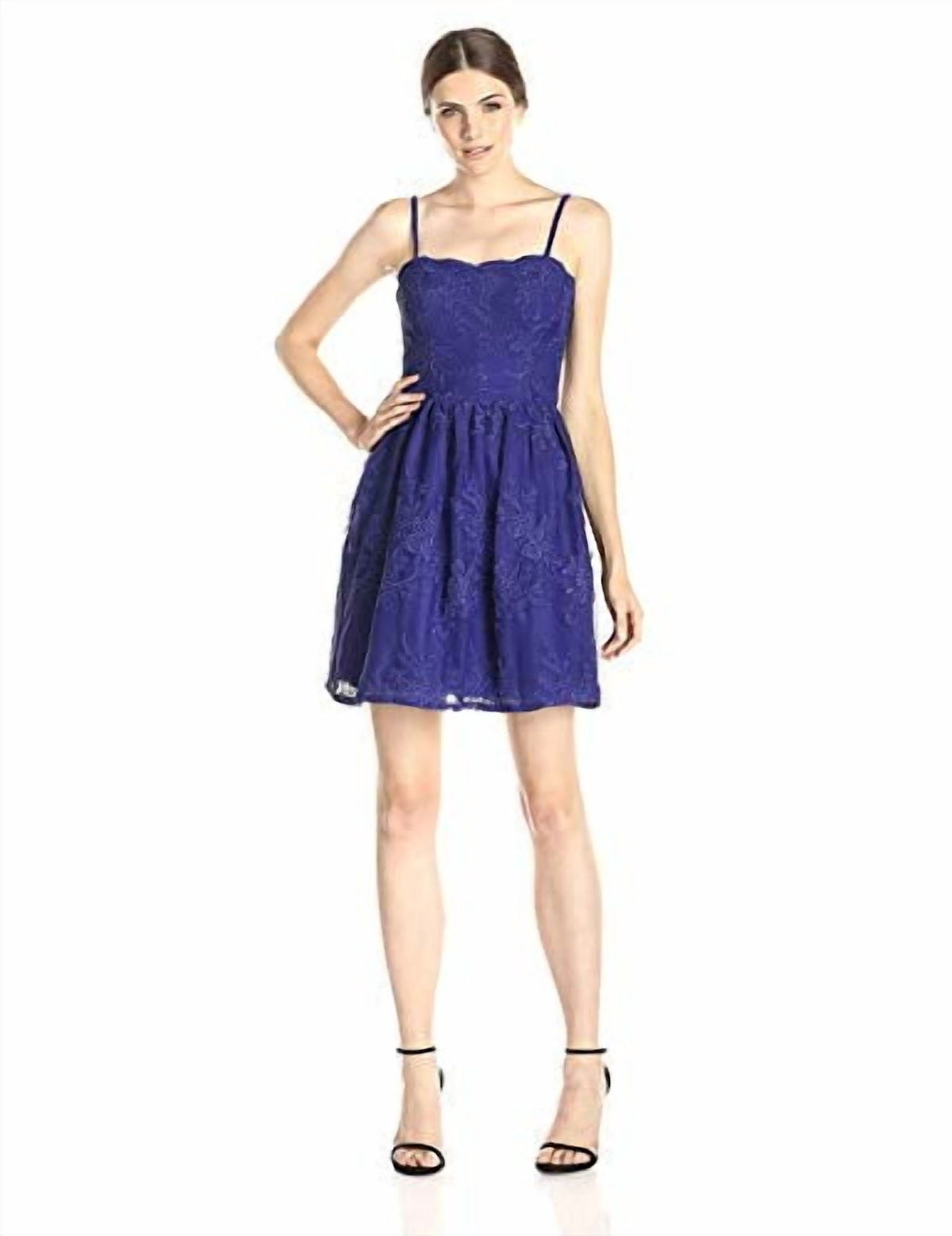 thumbnail image 1 of Adrianna Papell Hailey Women's Lace Party Dress, Concord, 10, 1 of 1