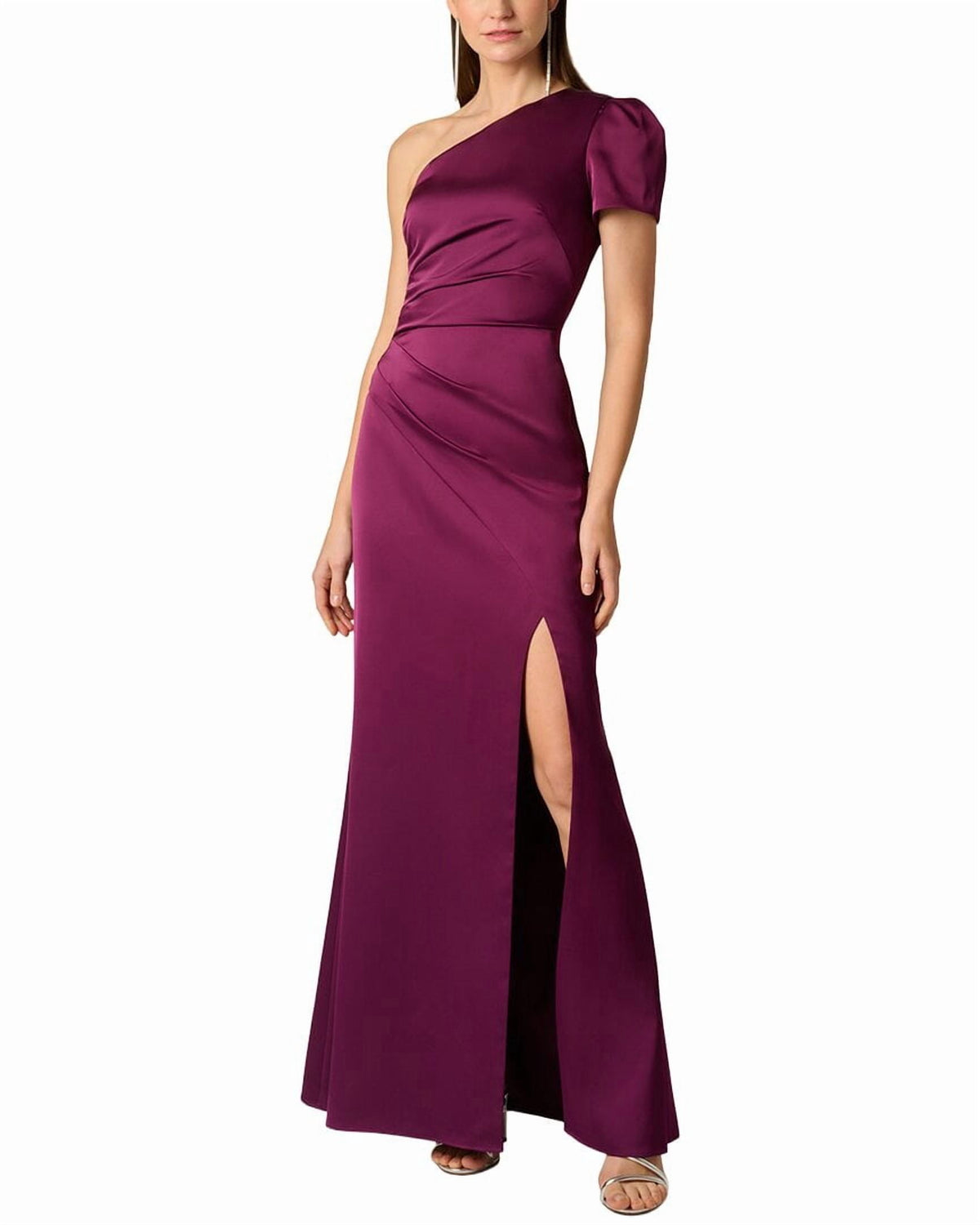 thumbnail image 1 of Aidan Mattox womens Crepe Back Satin Long Dress, 8, 1 of 4
