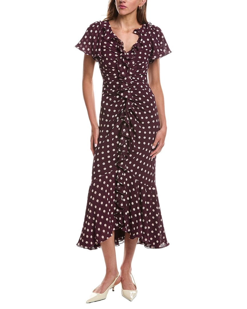 thumbnail image 1 of Cinq à Sept womens Camille Polka Dot Clio Dress, 2, Purple, 1 of 4