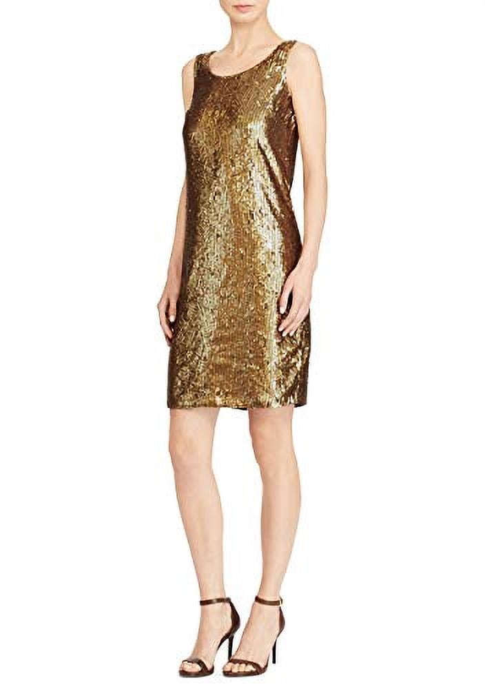 thumbnail image 1 of Ralph Lauren Lauren Sequined Shift Dress, Copper (6), 1 of 2