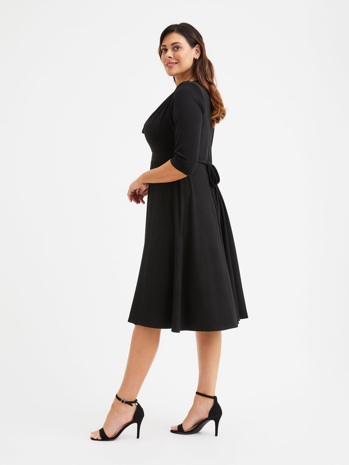 thumbnail image 3 of Scarlett & Jo Cowl Neck '1940s' Dress - Black, 8, 3 of 4